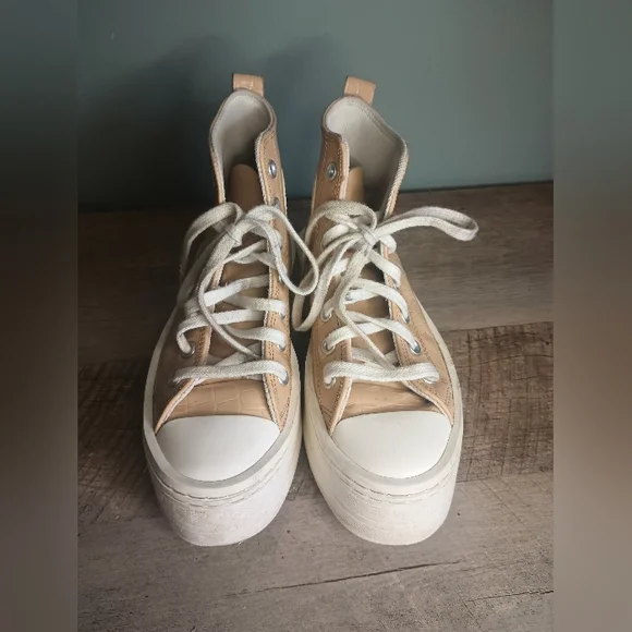 Converse All Star Womens Platform High Top Sneakers 6.5 Croc Chunky Punk Y2K - Picture 6 of 16